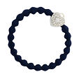 By Eloise London Silver Heart Lock Navy Blue