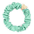 By Eloise London Gold Heart Silk Scrunchie - Mint